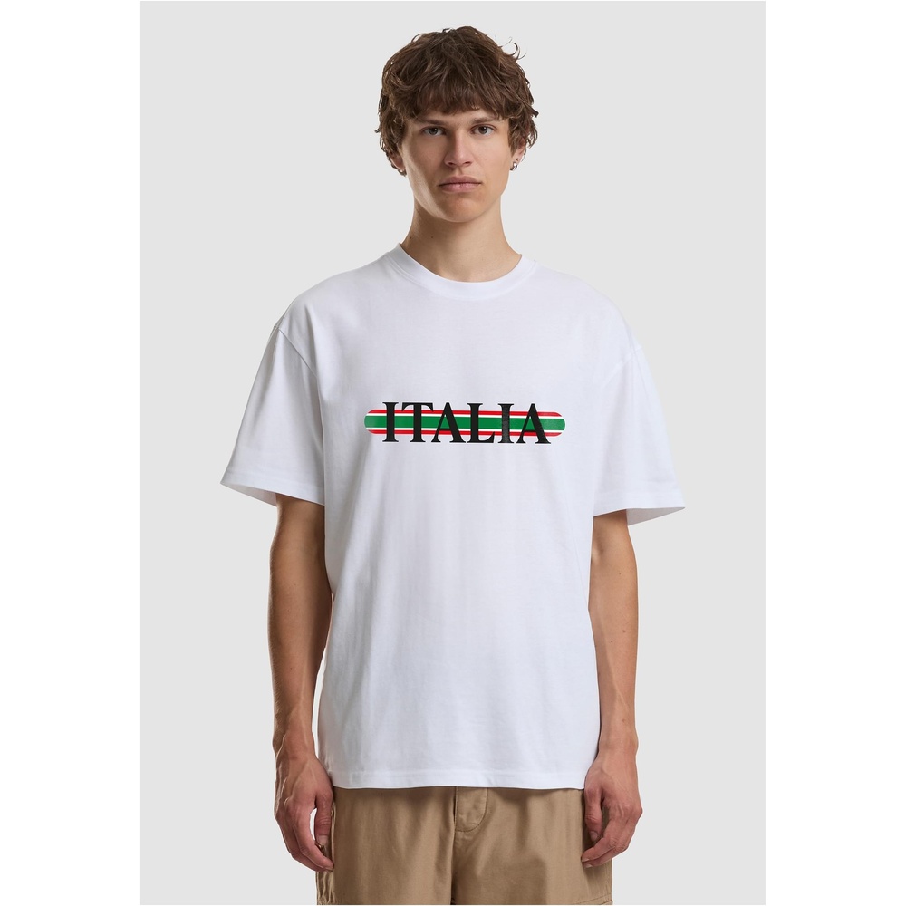 Mister Tee - Italia Stripes Oversize Herren TShirt - Weiß